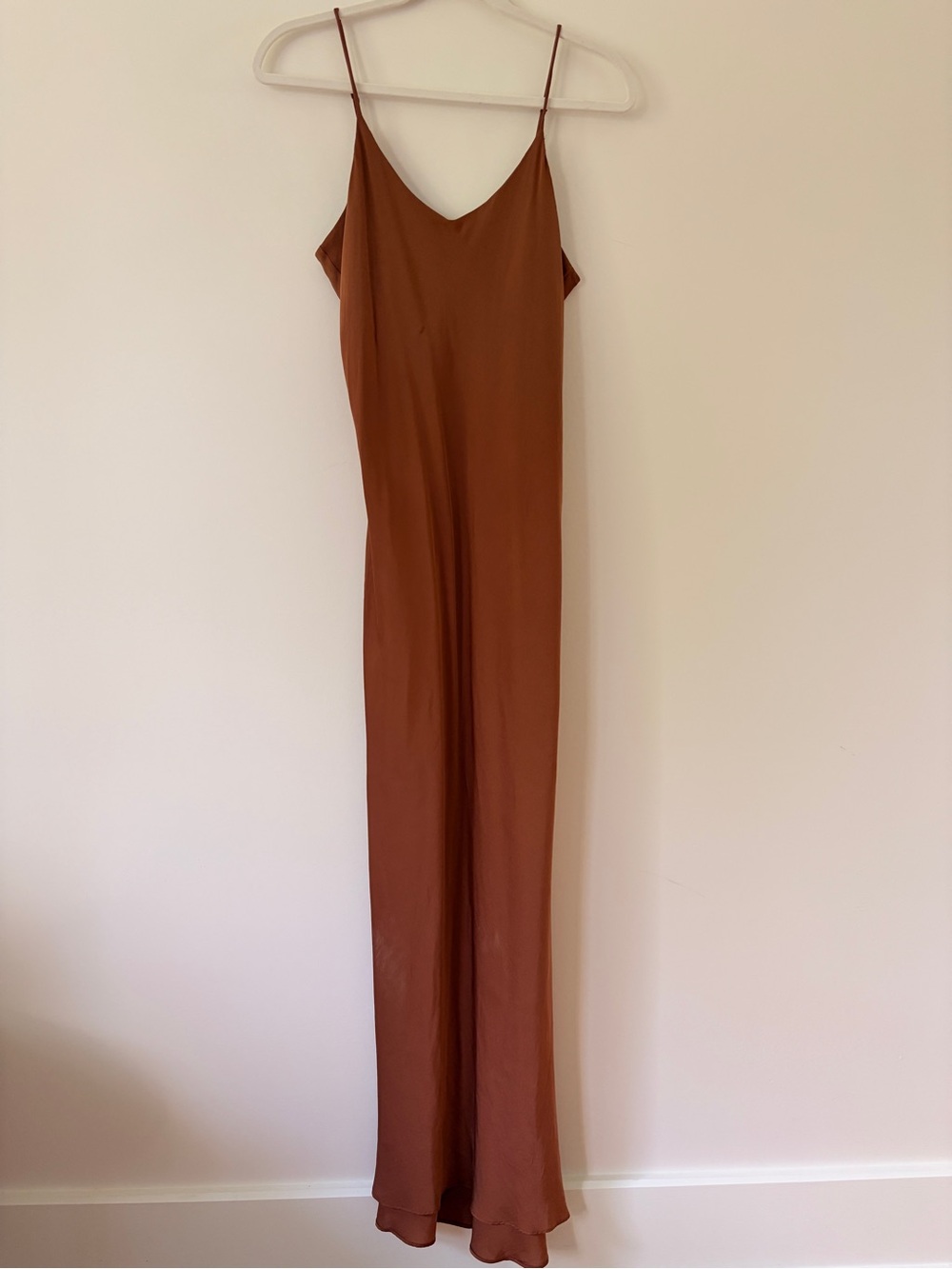 Quince Rust Brown Maxi Slip Dress